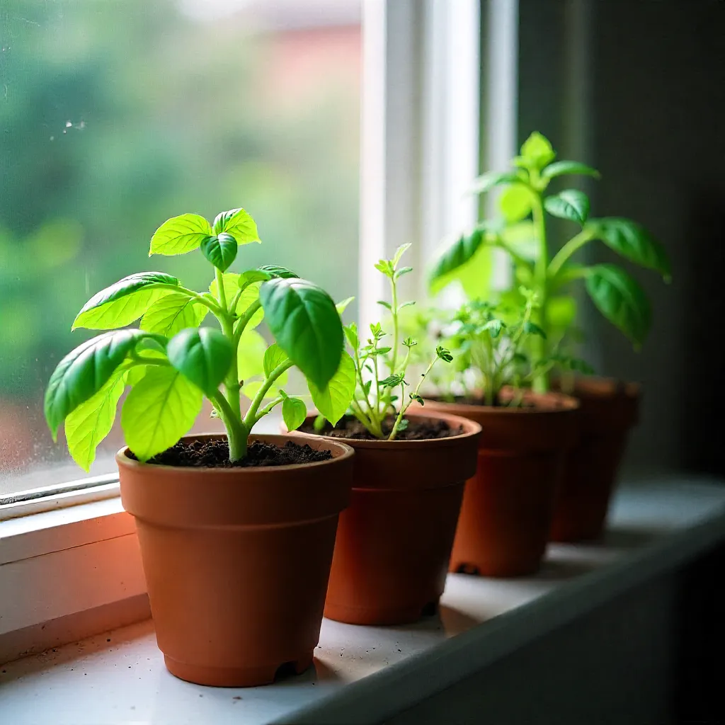 Compact herb garden with multiple varieties